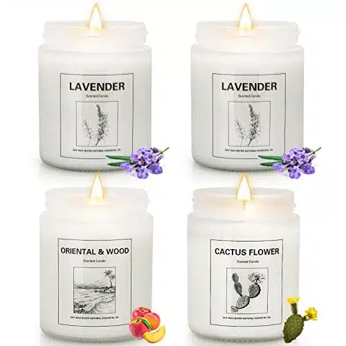 Pack Candles for Home Scented, Lavender Candles Set, Aromatherapy Jar Candles for Home, oz Hour Long Lasting Candles, Scented Candles Gifts Set for Women, Birthday, Valentine,