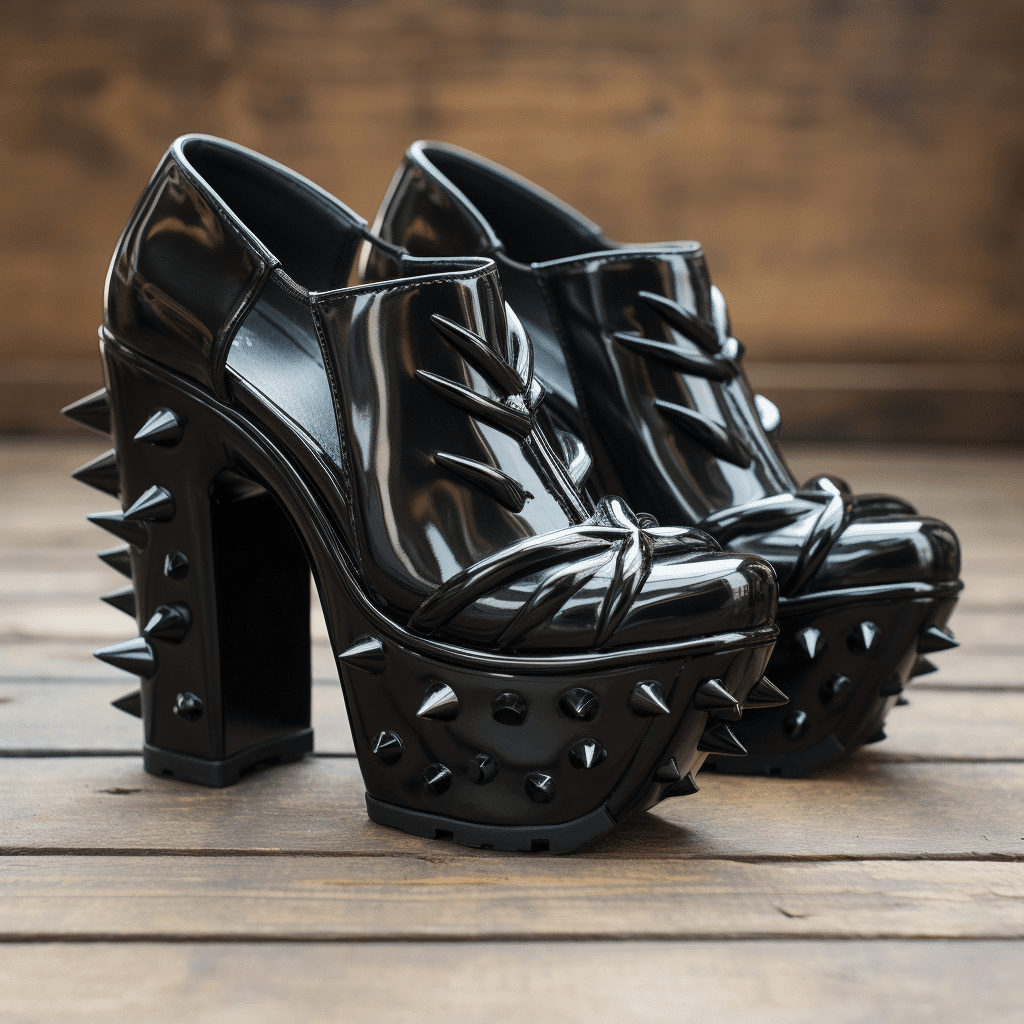 black platform heels