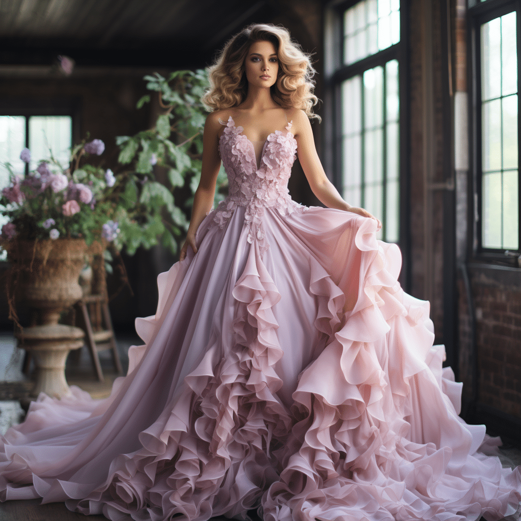 pink wedding dress