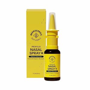 Beekeeper's Naturals Propolis Nasal Rinse Spray Plus, Relief for Adults wEucalyptus, Oregano & Saline, Clears Nasal Congestion, Moisturizes Sinus Canal, & Decongest Sinus Cavities, fl oz