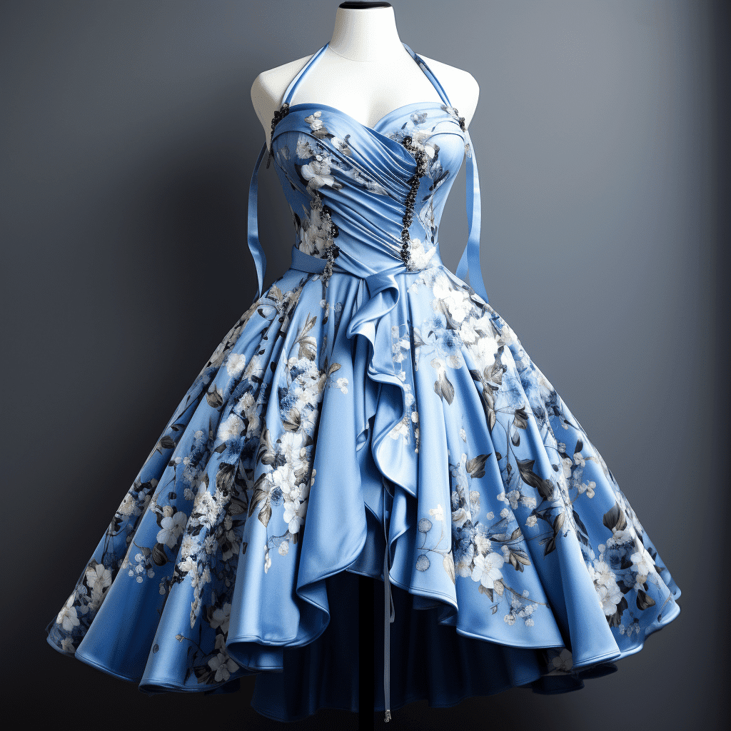 blue floral dress