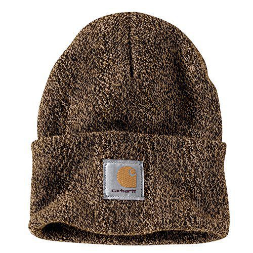 Carhartt Men's Knit Cuffed Beanie, Dark BrownSandstone, One Size