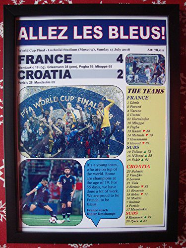 Sports Prints UK France Croatia orld Cup Final   Framed Print