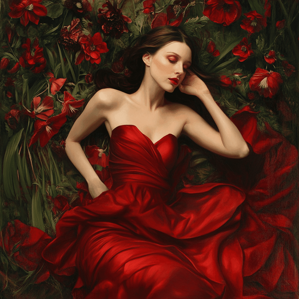 red dress and