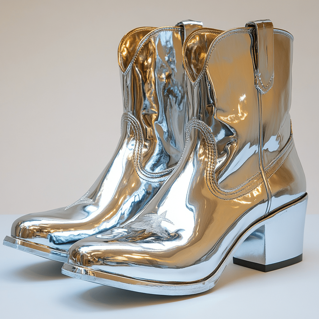silver boots