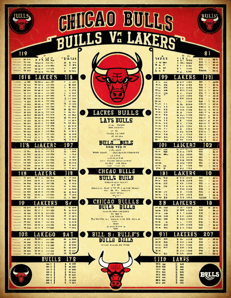 chicago bulls vs lakers timeline