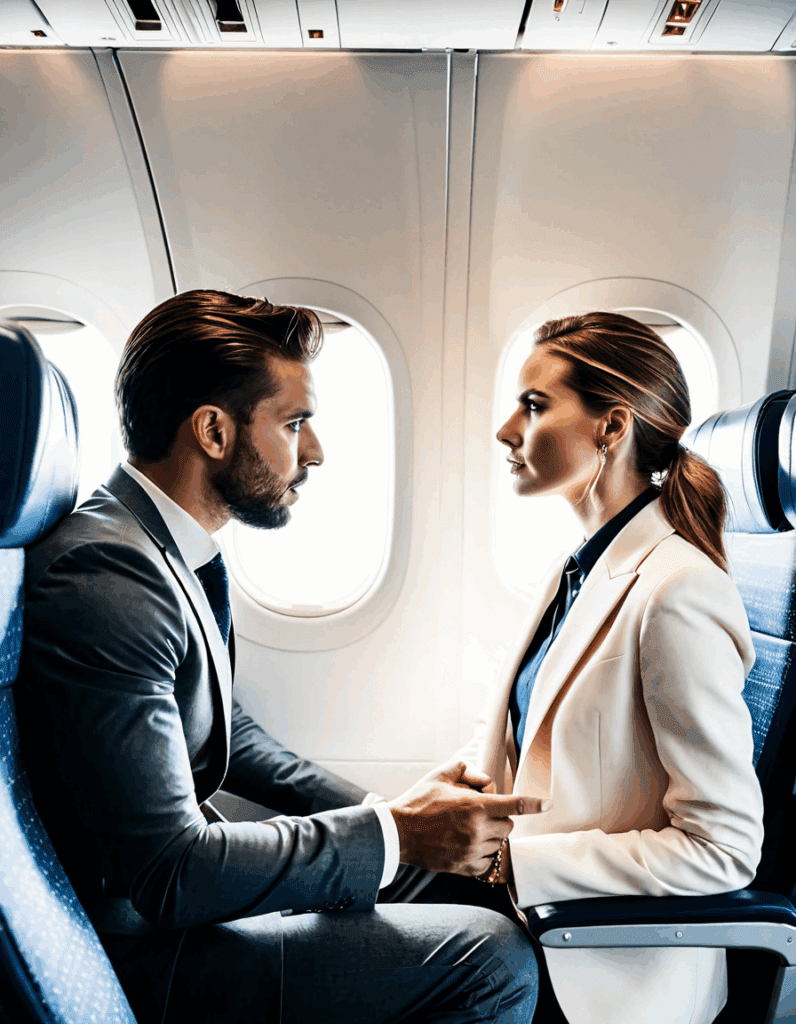 man cheating on flight