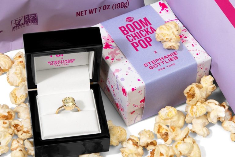 The First-ever Popcorn Cut Diamond Created by the Angie's Boomchickapop, Just in Time for Wedding Season.