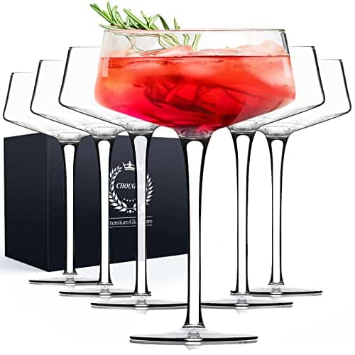 Chouggo Martini Glasses Set of , Oz Coupe Cocktail Glasses, Hand Blown Premium Crystal Cocktail Glass for Bar, Martini, Cosmopolitan, Manhattan