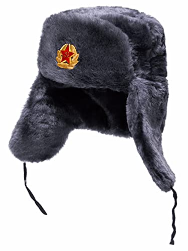 BELEON Ushanka Russian Fur Hat   Soviet Army Trapper Hat   Winter Hat
