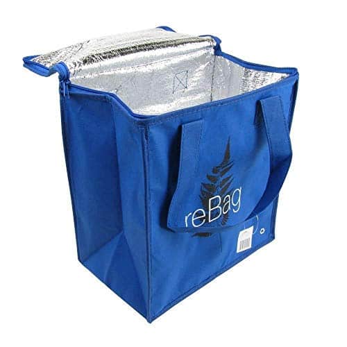 Decony pack   Reusable Thermel Insulated Grocery shopping bags, zipped,tote, Warm Foldable Hot & Cold cooler bag, g Blue Non Woven PP Foil Lined Flat Bottom Full Handle