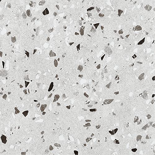 FunStick Terrazzo Peel and Stick Floor Tile xin Pcs Grey Floor Tiles Peel and Stick Vinyl Flooring Waterproof Sticky Stick on Laminate Linoleum Flooring Tiles for Bathroom Kitchen Floor Tile