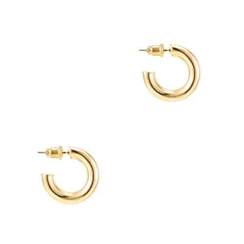 PAVOI K Yellow Gold Plated Lightweight Chunky Open Hoops  Gold Hoop Earrings for Women  mm Thick Infinity Gold Hoops Women Earrings