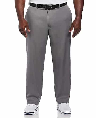 PGA TOUR Men's Flat Front Golf Pant with Expandable Waistband, Quiet Shade,  x L