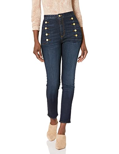 Ramy Brook Women's Stephanie Exposed Button Jean, Dark Rinse,