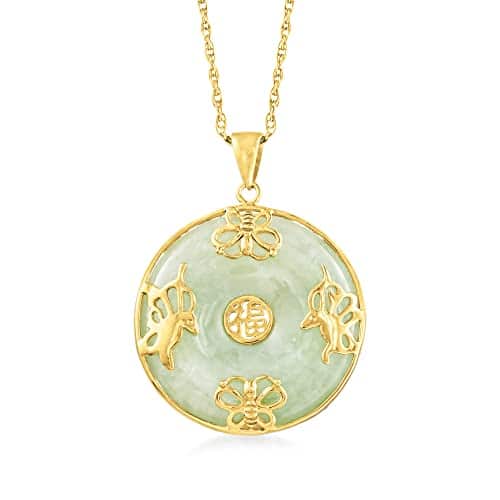 Ross Simons Good Fortune Butterfly Pendant Necklace in kt Gold Over Sterling