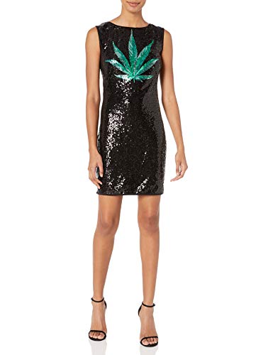 SHO Women's SLVLESS Sequin Dress, Black, XL