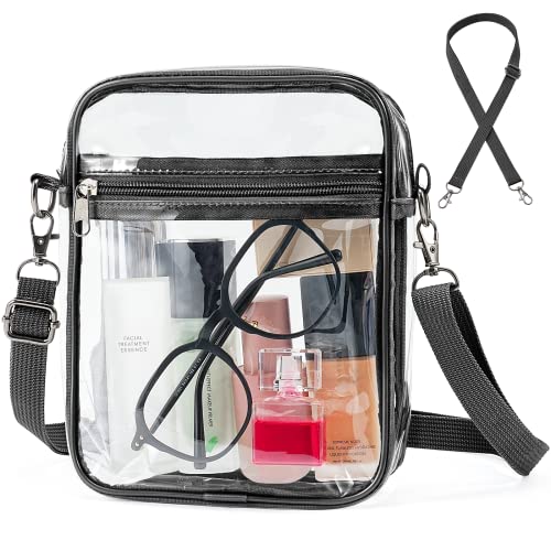 yuanming Clear Bag Stadium Approved, Crossbody Purse Clear Stadium Bags for Women