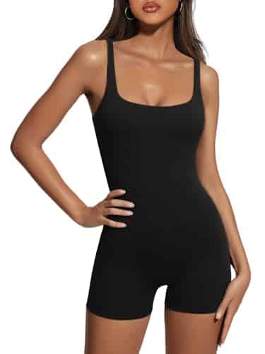 AUTOMET Jumpsuits for Women Bodysuits Shorts Rompers Unitard Shapewear Sexy Sleeveless Backless Seamless Summer Outfits Clothes