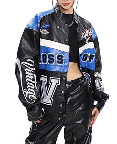 Aelfric Eden Womens Leather Jacket Varsity Jacket Men Oversized Motorcycle Jacket Yk Cropped Moto Racer Jacket