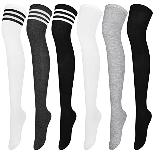 Aneco Pairs Over Knee Thigh Socks Knee High Warm Stocking Women Boot Sock Leg Warmer High Socks for Daily Wear, Cosplay