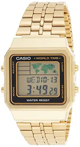 CASIO Men's Digital World TIME AGA DF Stainless Steel Watch
