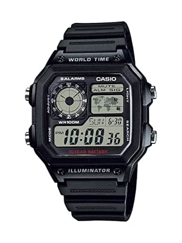 Casio Men's Classic Japanese Quartz Watch with Resin Strap, Black, (Model AEH A)