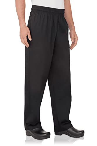 Chef Works Men's Essential Baggy Chef Pants, Black, Medium