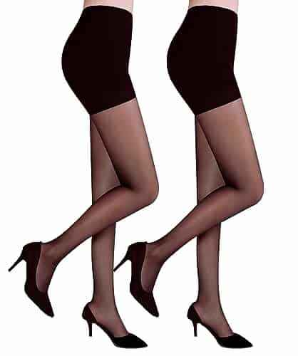 Citystl Pack Black Tights for Women, D Sheer tights Control Top Pantyhose with Reinforced Toes