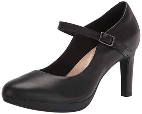 Clarks Women's Ambyr Shine Pump, Black Leather,