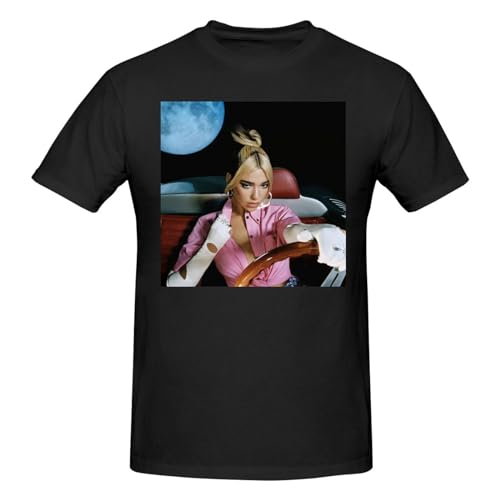 Dua Singer Lipa Shirt Men's Crew Neck Short Sleeve T Shirt Fashion Tops Black Small