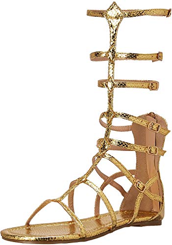 Ellie Shoes womens zena Flat Sandal, Gold,