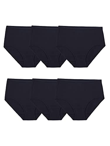 Fruit of the Loom Women's Eversoft Underwear, Tag Free & Breathable, Available in Plus Size, Brief Cotton Pack Black,