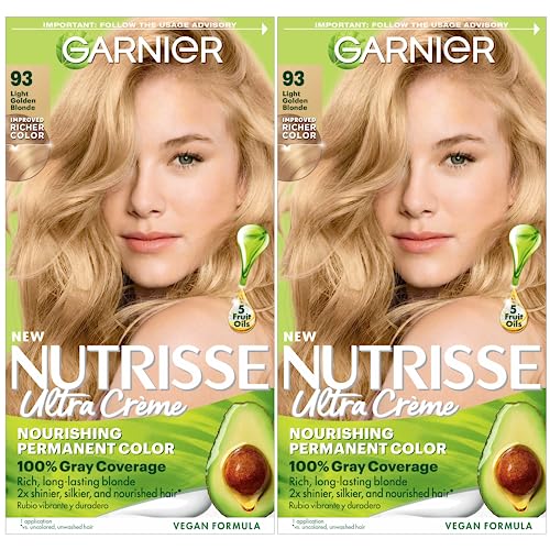 Garnier Hair Color Nutrisse Nourishing Creme, Light Golden Blonde (Honey Butter) Permanent Hair Dye, Count (Packaging May Vary)
