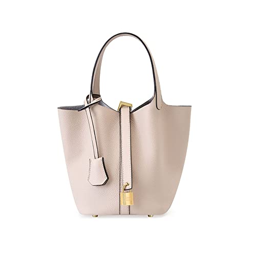 JYDQBAIS Ladies Handbag Female Bucket Bag Vegetable Basket Shoulder Bag Travel Bag Luggage Bag Commuter Bag Student Bag (Off white)