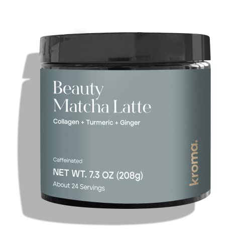 KROMA. Ceremonial Grade Matcha Latte, Green Tea Collagen Powder, Gluten Free Detox Tea, Coffee Substitute, Energy with Maca, Natural Caffeine, L theanine, Mushrooms, Turmeric