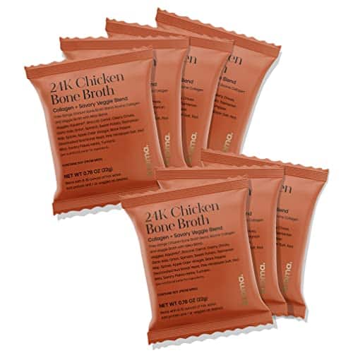 Kroma k Chicken Bone Broth, Dairy & Gluten Free Powder Mix with Collagen, Protein, Turmeric, Ginger, Gelatin & other Organic Ingredients, Promotes Gut Health & Healthy Skin, Hair & Nails   Packets