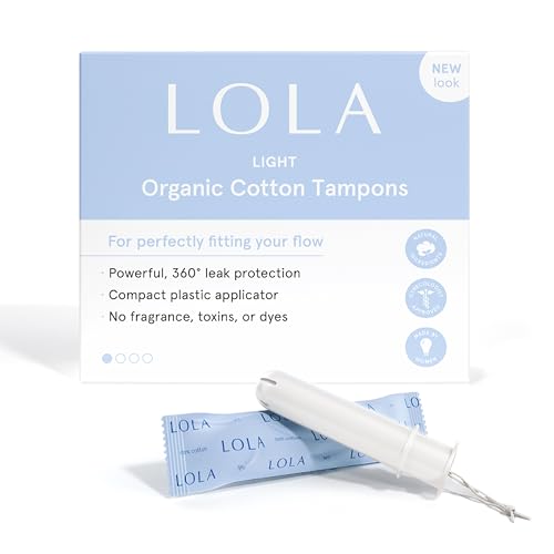 LOLA Organic Cotton Tampons, Count   Light Tampons, Period Feminine Hygiene Products, HSA FSA Approved Products Feminine Care