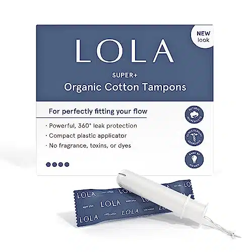 LOLA Organic Cotton Tampons, Count   Super Plus Tampons, Period Feminine Hygiene Products, HSA FSA Approved Products Feminine Care