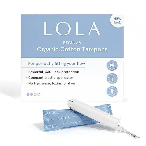 LOLA Organic Cotton Tampons, Count   Tampons Regular, Period Feminine Hygiene Products, HSA FSA Approved Products Feminine Care