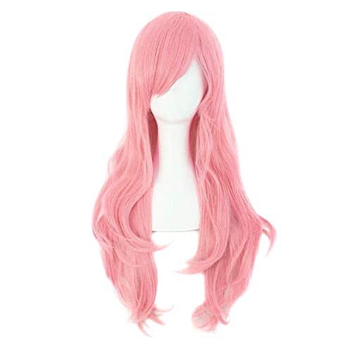 MapofBeauty cm Long Curly Hair Ends Costume Cosplay Wig (Pink)