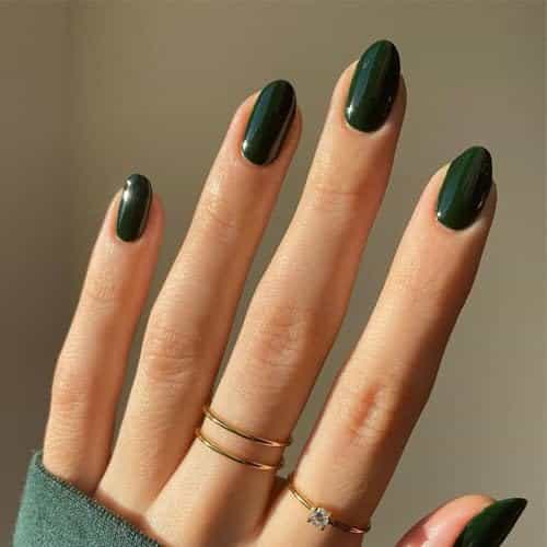 Modelones Pcs Press on Nails, Short Almond Fake Nails, Reusable Nail Kit with Nail Glue Adhesive Tabs Nail File, Nails Press Ons Sizes, Green