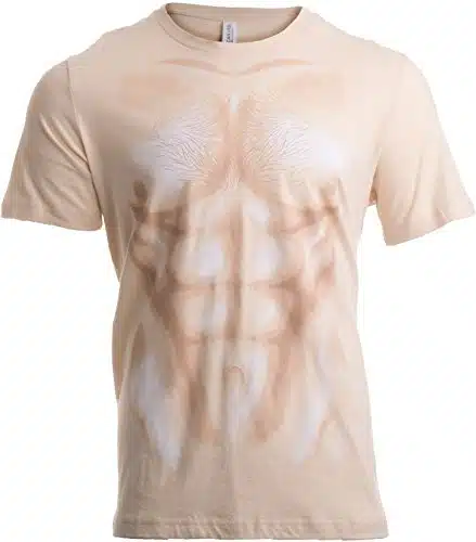 Muscle Man  Funny Halloween Costume Sexy Shirtless Man Costume Unisex T Shirt Adult,M Natural