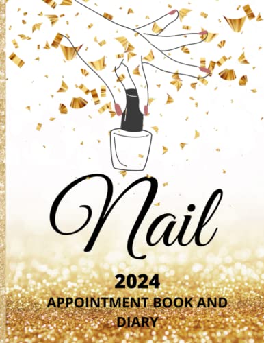 Nail Appointment Book And Diary Daily Planner For eeks, From am To pm, every minutes. Diary Includes Bank Holidays. Ideal for Nail ... of Entries, Glossy Gold Snow Cover, Gift Idea