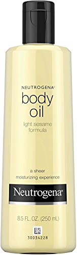 Neutrogena Body Oil Light Sesame Formula, Dry Skin Moisturizer & Hydrating Body Massage Oil, for Radiant & Healthy Looking Glow, Nourishing Bath Oil for Sheer Moisture, fl. oz