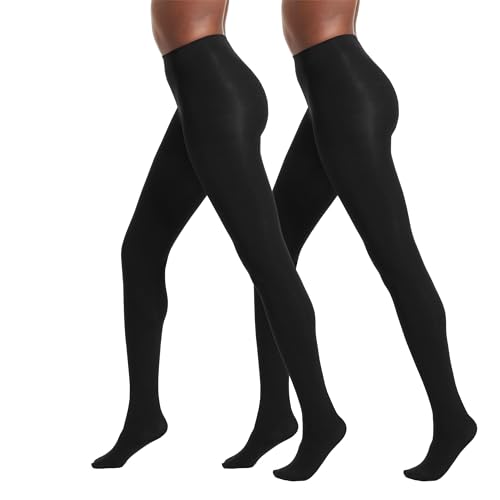 No nonsense Women's Super Opaque Control Top Tights, BlackBlack, Large