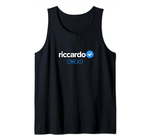 Riccardo First Name Verified Account Social Media Riccardo Tank Top