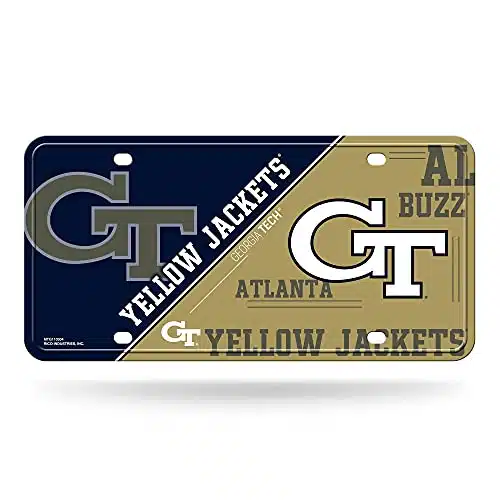 Rico Industries NCAA Georgia Tech Yellow Jackets Metal License Plate Tag