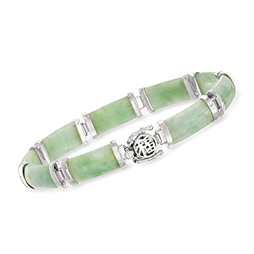 Ross Simons Jade Good Fortune Bracelet in Sterling Silver