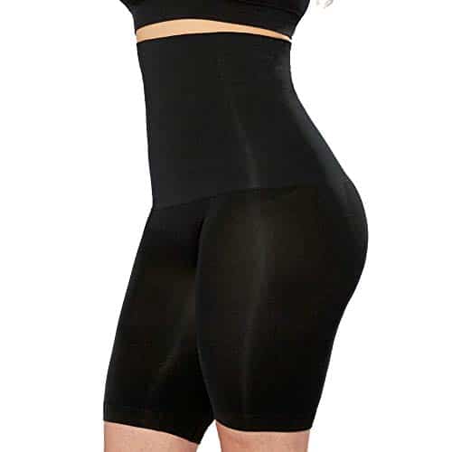 SHAPERMINT High Waisted Body Shaper Shorts   Shapewear for Women Tummy Control Small to Plus Size Black XXX Large